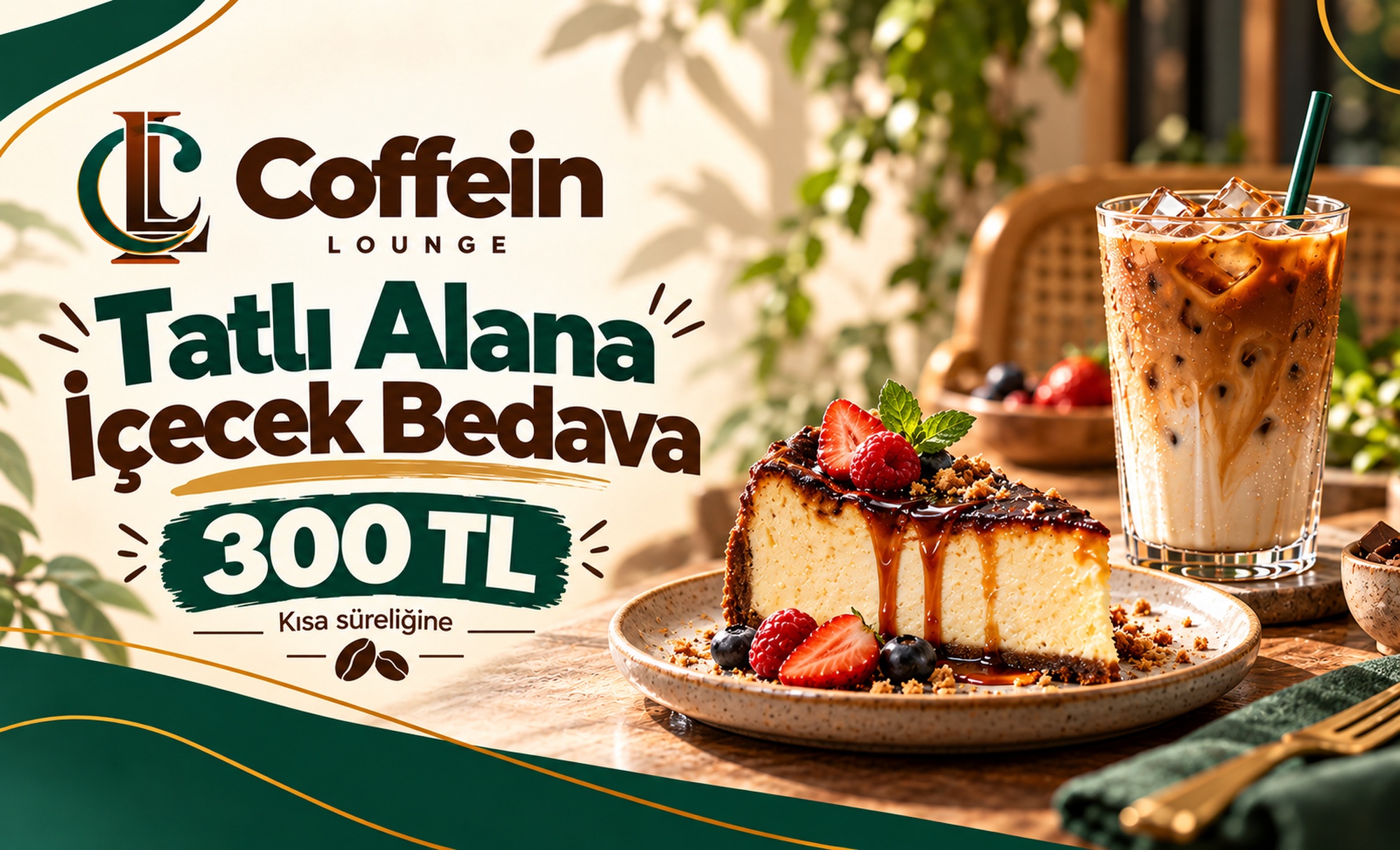 Coffein Lounge’da Tatlı Alana İçecek Bedava – Sadece 300 TL!