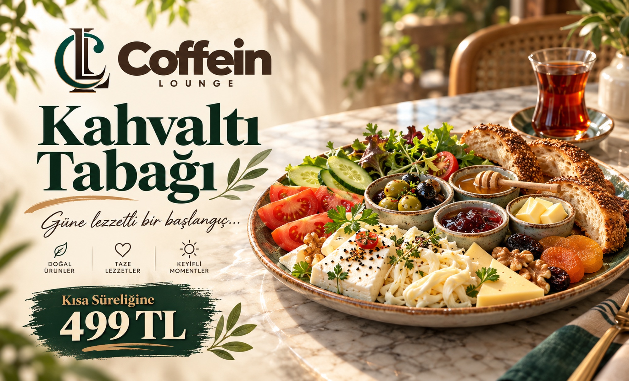 Coffein Lounge Kahvaltı Tabağı – Kısa Süreliğine 499 TL!